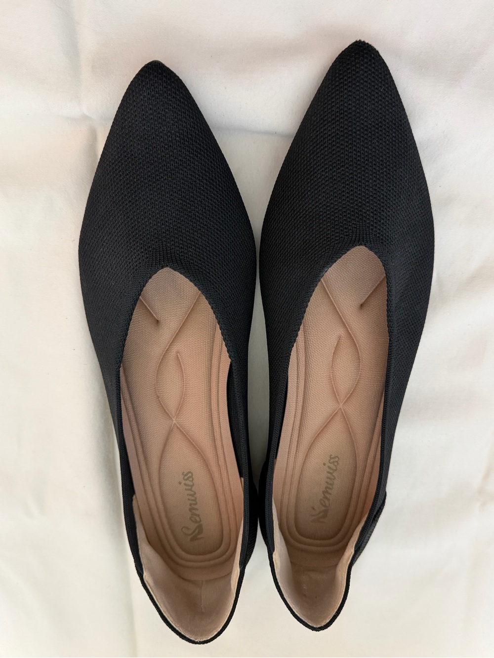 Black Pointed Toe Women's Flats - Unknown Brand
